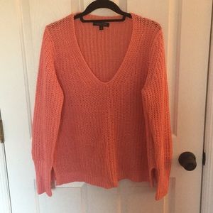 Coral V-neck sweater